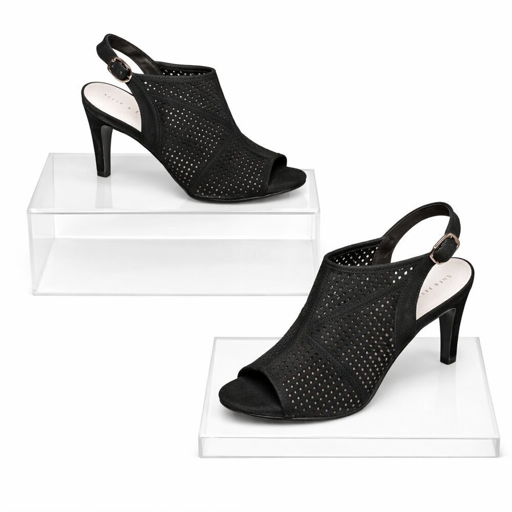 KELLY & KATIE Eliassi Black Cage Heels Sandals 11